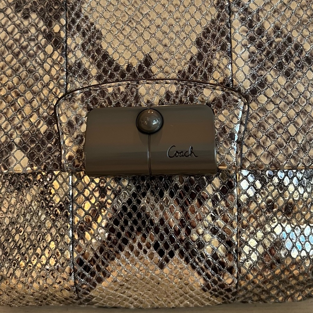 Coach Metallic Leather Reptile Print Crossbody Bag - Picture 8 of 16